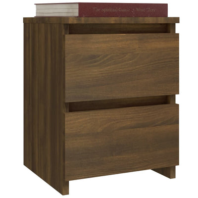 Bedside Cabinets 2 pcs Brown Oak 30x30x40 cm Engineered Wood