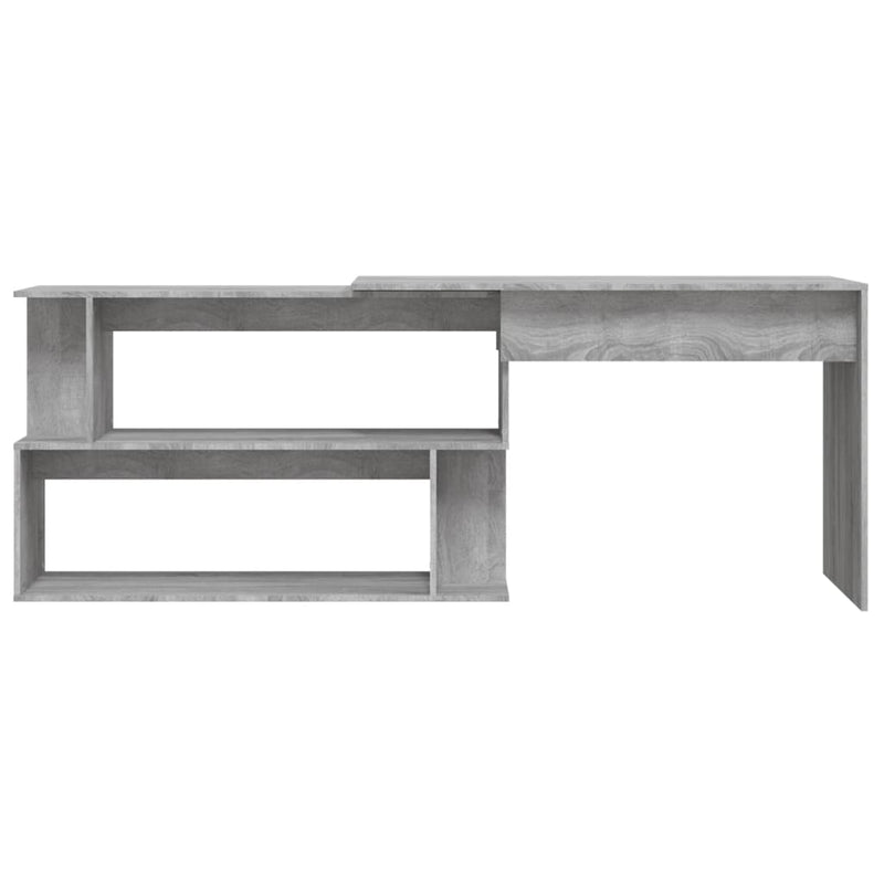 Corner Desk Grey Sonoma 200x50x76 cm Engineered Wood