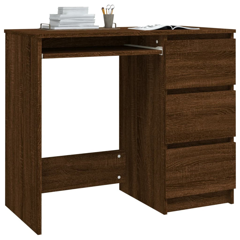 Desk Brown Oak 90x45x76 cm Engineered Wood