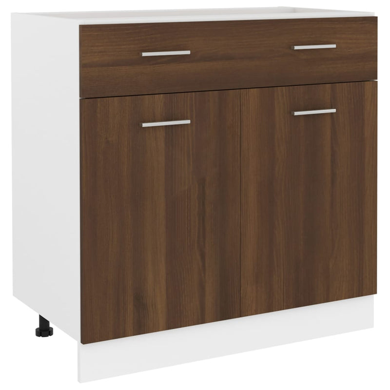 Drawer Bottom Cabinet Brown Oak 80x46x81.5 cm Engineered Wood