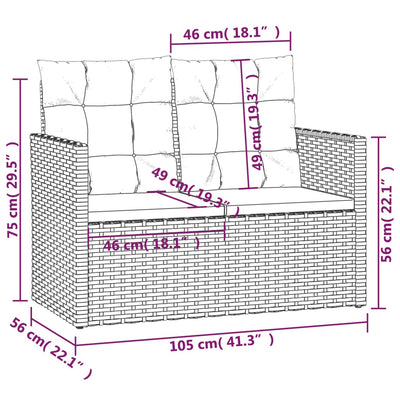 4 Piece Outdoor Lounge Set with Cushions Poly Rattan Grey