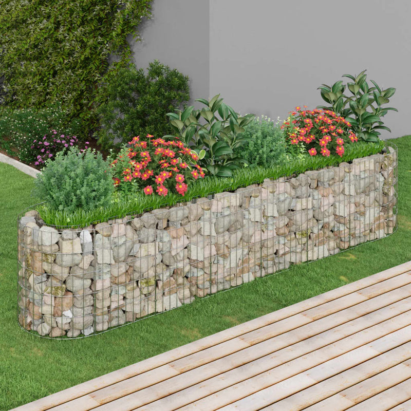 Gabion Raised Bed Galvanised Iron 260x50x50 cm