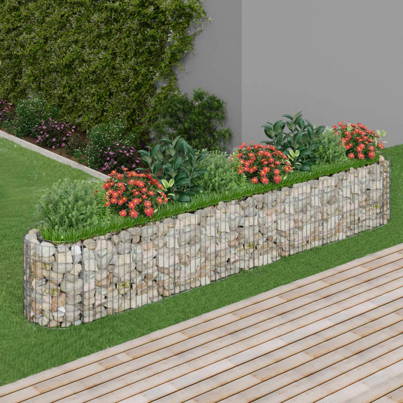 Gabion Raised Bed Galvanised Iron 330x50x50 cm