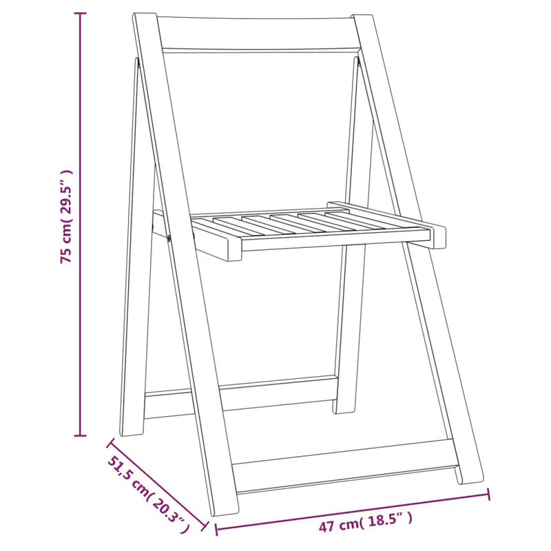 Folding Garden Chairs 4 pcs Solid Wood Acacia