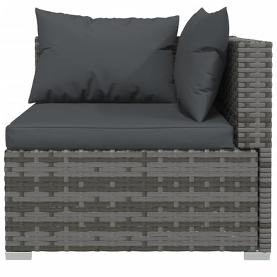 8 Piece Garden Lounge Set with Cushions Poly Rattan Grey