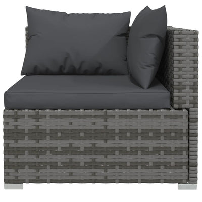 13 Piece Garden Lounge Set with Cushions Grey Poly Rattan