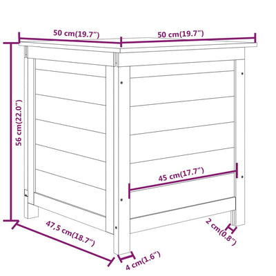 Outdoor Cushion Box 50x50x56 cm Solid Wood Fir