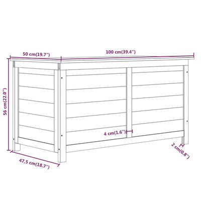 Outdoor Cushion Box 100x50x56 cm Solid Wood Fir