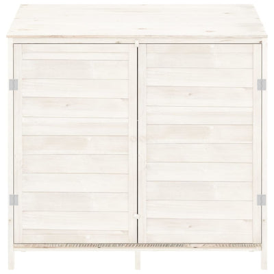 Garden Shed White 102x52x112 cm Solid Wood Fir