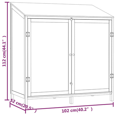 Garden Shed White 102x52x112 cm Solid Wood Fir