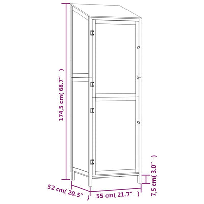 Garden Shed 55x52x174.5 cm Solid Wood Fir