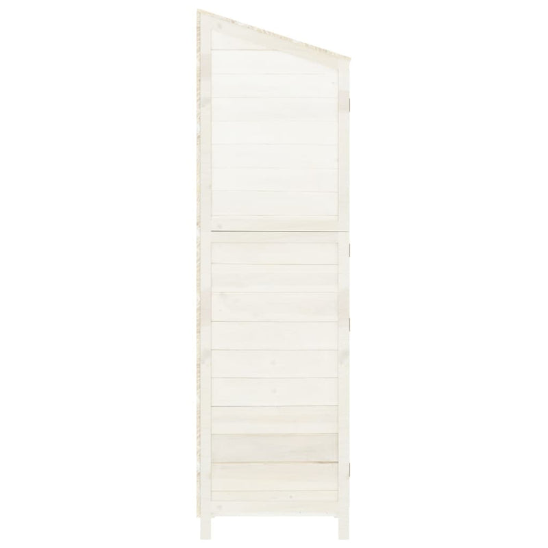 Garden Shed White 55x52x174.5 cm Solid Wood Fir