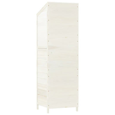 Garden Shed White 55x52x174.5 cm Solid Wood Fir