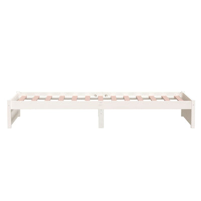 Bed Frame without Mattress White Solid Wood 90x190 cm