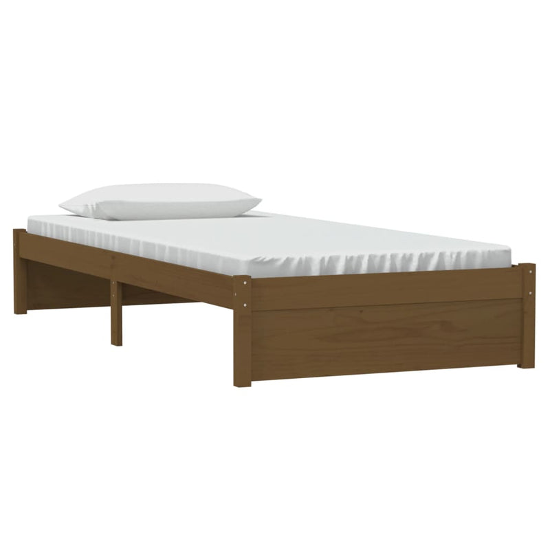 Bed Frame without Mattress Honey Brown Solid Wood 90x190 cm