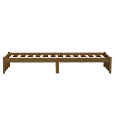 Bed Frame without Mattress Honey Brown Solid Wood 90x190 cm