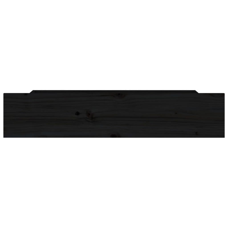 Bed Drawers 4 pcs Black Solid Wood Pine