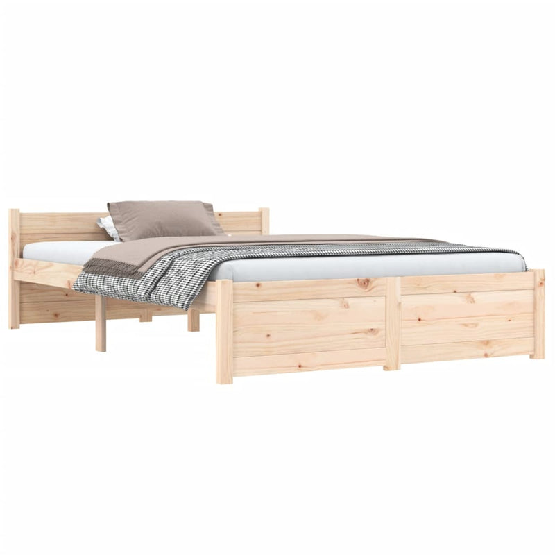 Bed Frame without Mattress Solid Wood 135x190 cm