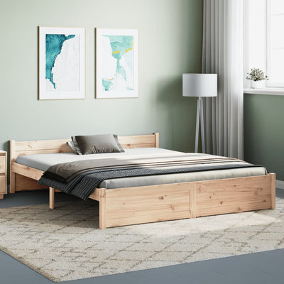 Bed Frame without Mattress Solid Wood 150x200 cm