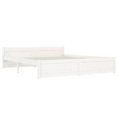 Bed Frame without Mattress White Solid Wood 150x200 cm