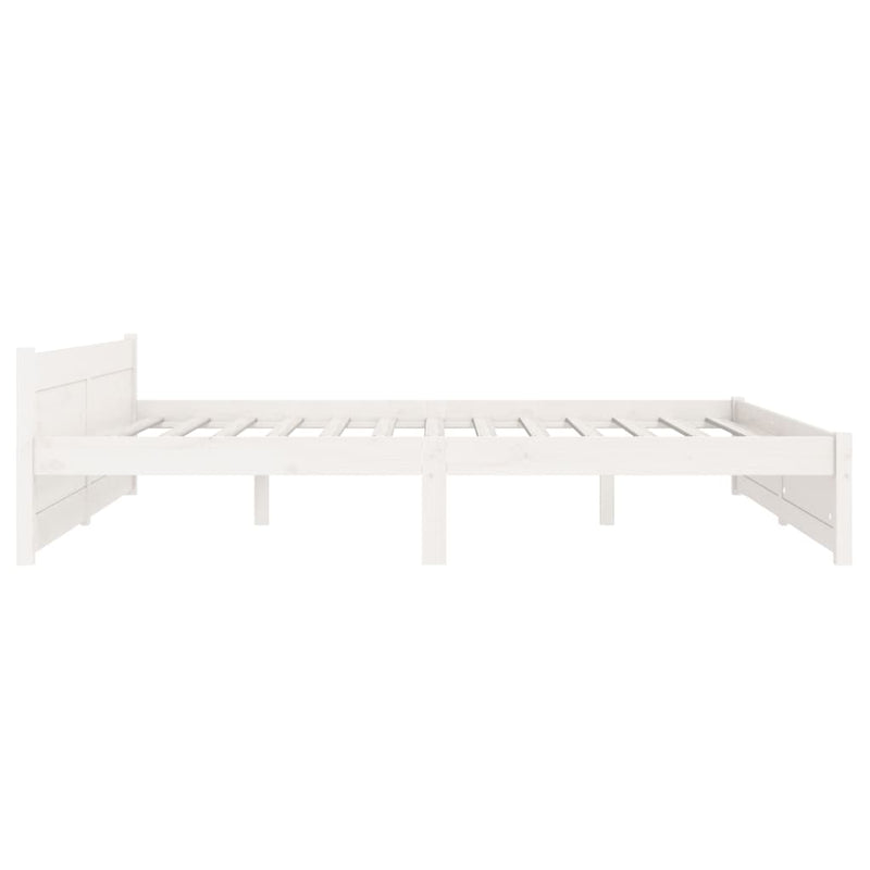 Bed Frame without Mattress White Solid Wood 150x200 cm