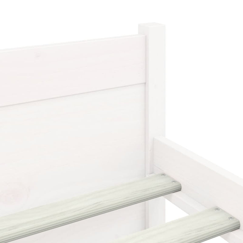 Bed Frame without Mattress White Solid Wood 150x200 cm