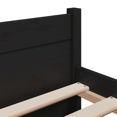 Bed Frame without Mattress Black Solid Wood 150x200 cm