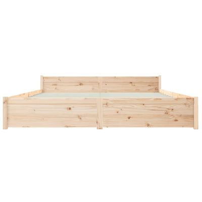 Bed Frame without Mattress Solid Wood 183x203 cm King