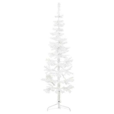 Slim Artificial Half Christmas Tree with Stand White 120 cm