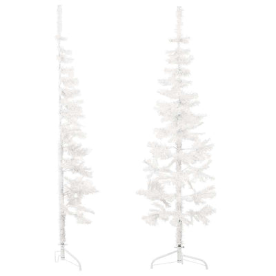 Slim Artificial Half Christmas Tree with Stand White 120 cm