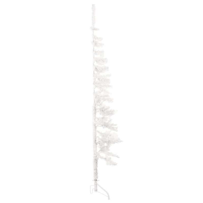 Slim Artificial Half Christmas Tree with Stand White 120 cm