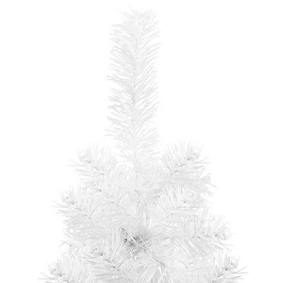 Slim Artificial Half Christmas Tree with Stand White 120 cm