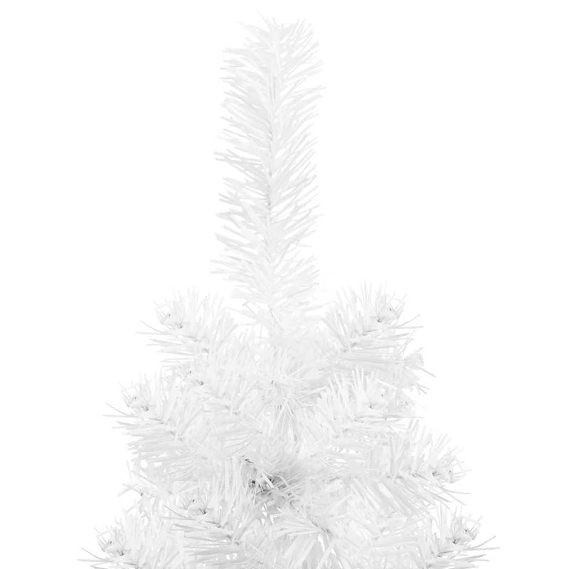 Slim Artificial Half Christmas Tree with Stand White 120 cm