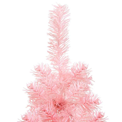 Slim Artificial Half Christmas Tree with Stand Pink 150 cm