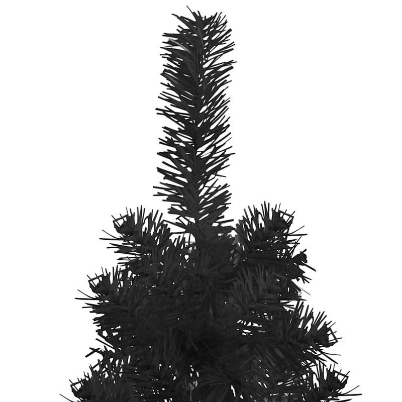 Slim Artificial Half Christmas Tree with Stand Black 150 cm