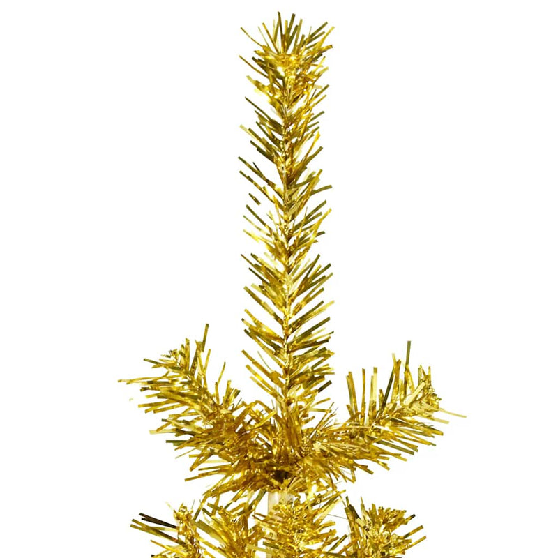 Slim Artificial Half Christmas Tree with Stand Gold 150 cm