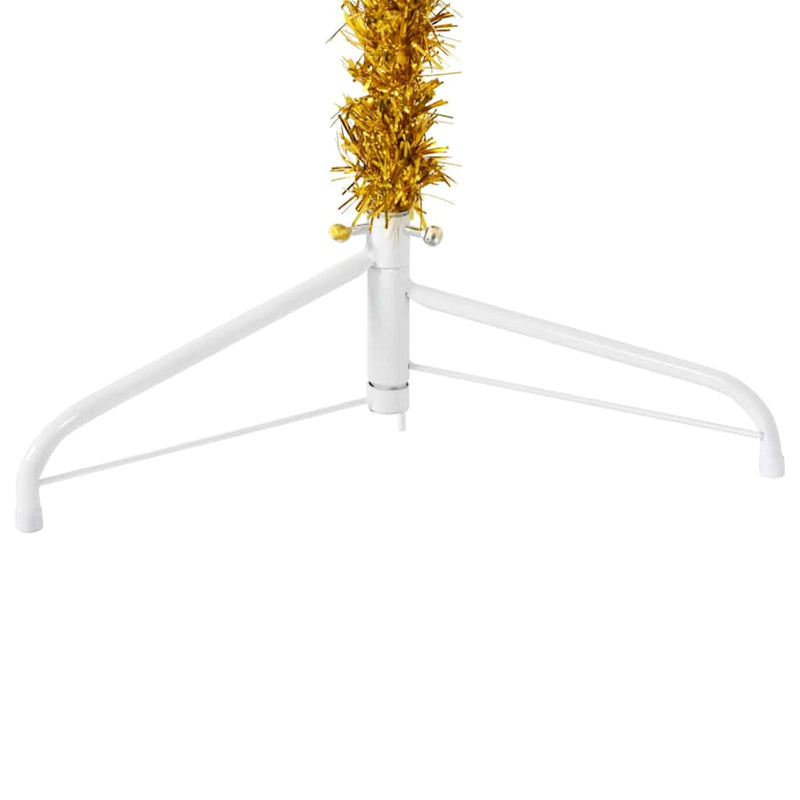 Slim Artificial Half Christmas Tree with Stand Gold 210 cm