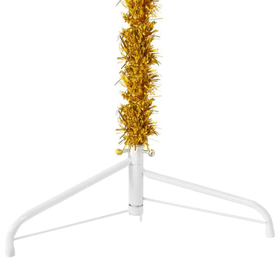 Slim Artificial Half Christmas Tree with Stand Gold 240 cm