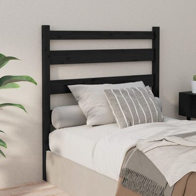 Bed Headboard Black 96 cm Solid Wood Pine