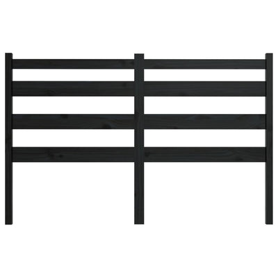 Bed Headboard Black 141 cm Solid Wood Pine