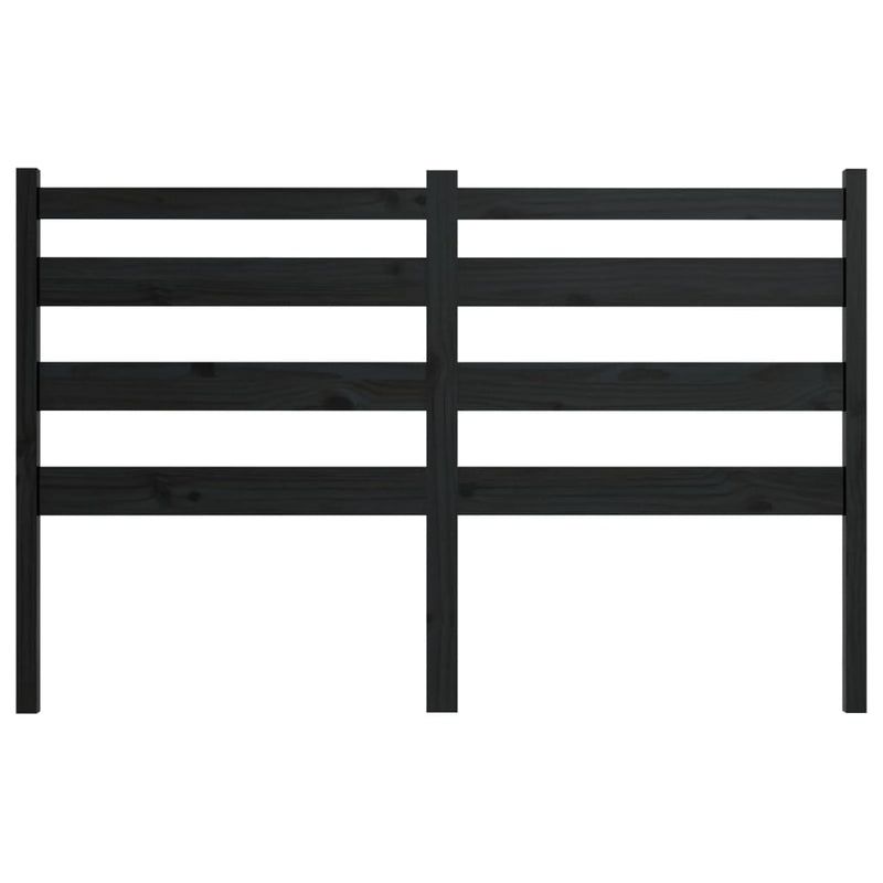 Bed Headboard Black 141 cm Solid Wood Pine