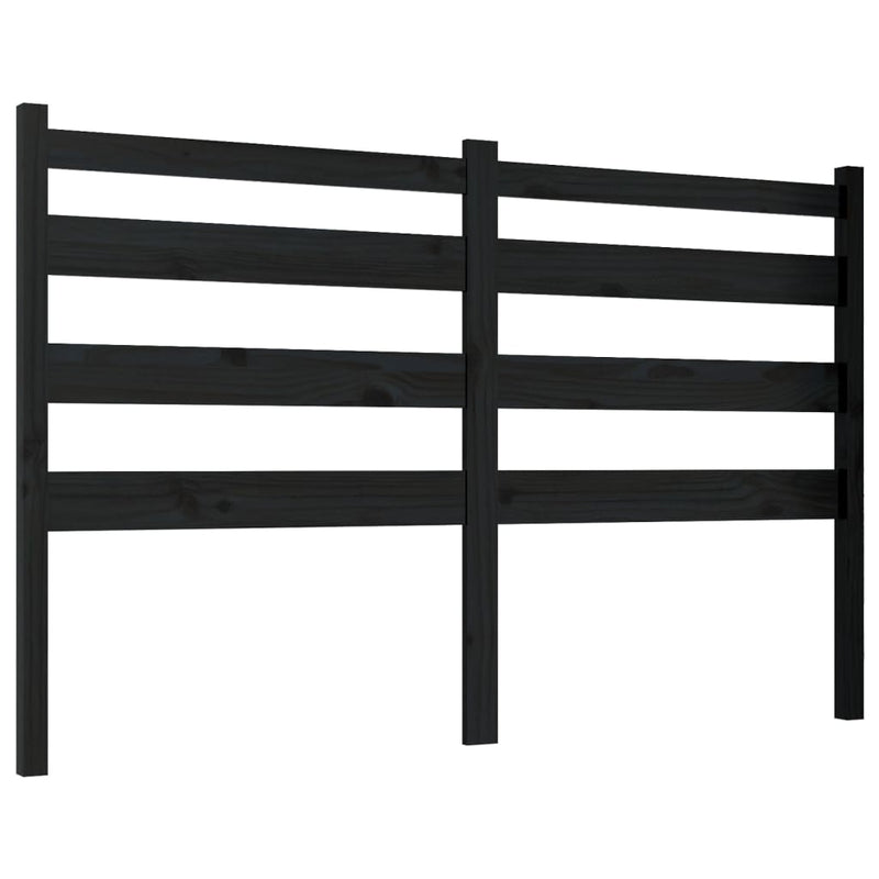 Bed Headboard Black 156 cm Solid Wood Pine