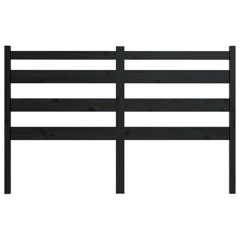 Bed Headboard Black 156 cm Solid Wood Pine