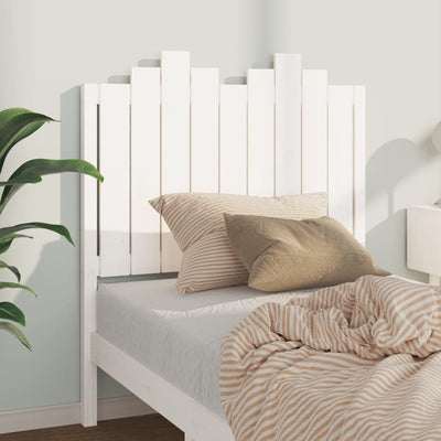 Bed Headboard White 96x4x110 cm Solid Wood Pine