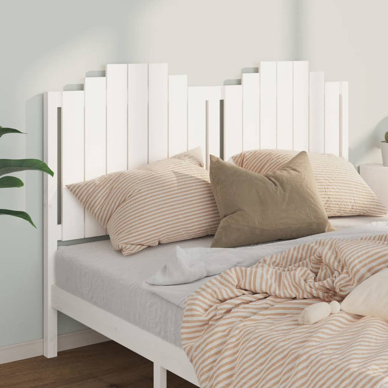 Bed Headboard White 156 cm Solid Wood Pine