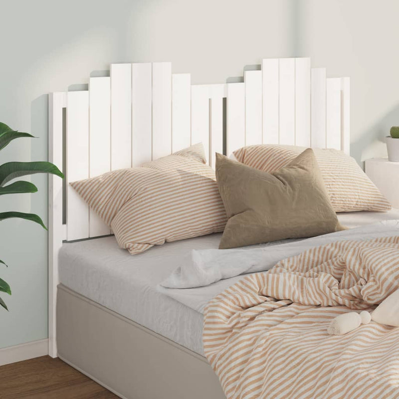 Bed Headboard White 156 cm Solid Wood Pine