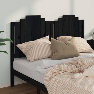 Bed Headboard Black 156 cm Solid Wood Pine