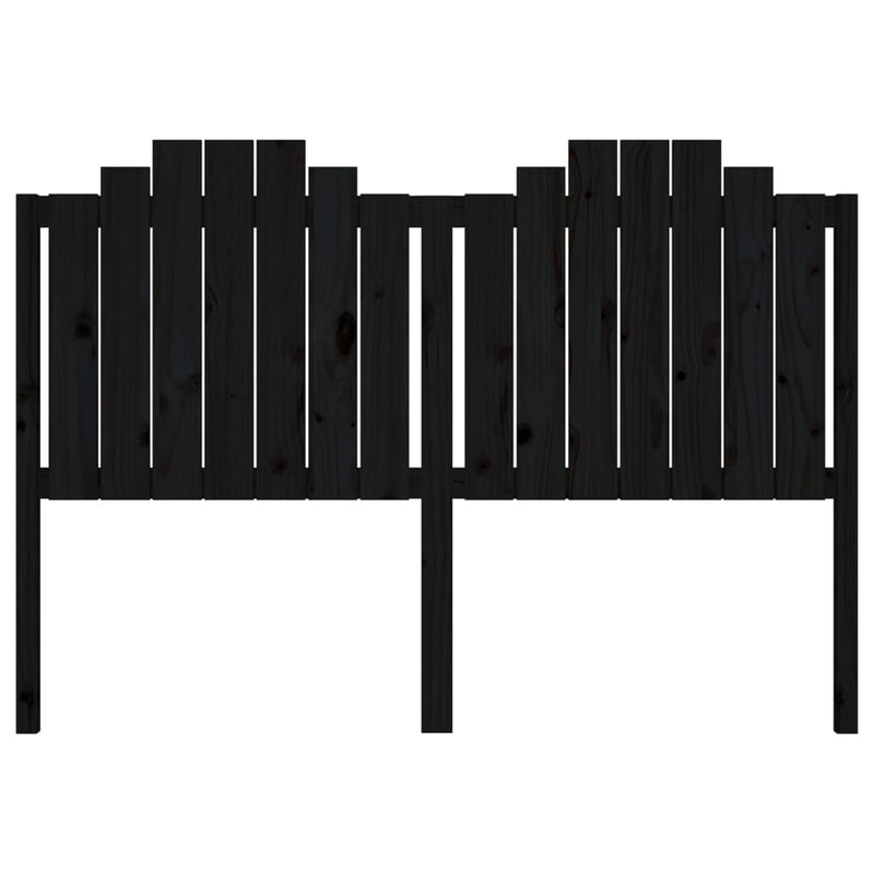 Bed Headboard Black 156 cm Solid Wood Pine