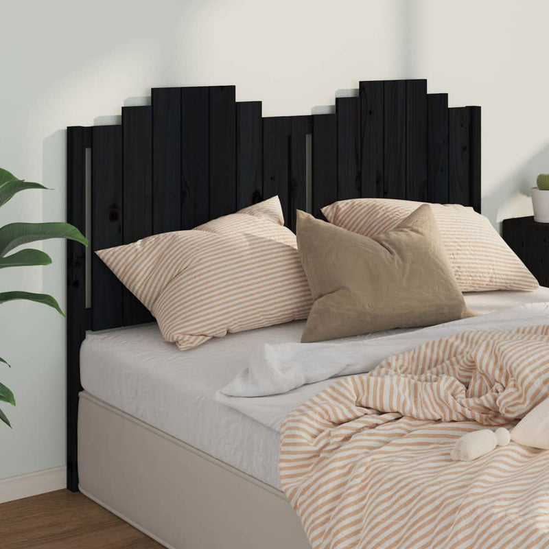 Bed Headboard Black 156 cm Solid Wood Pine