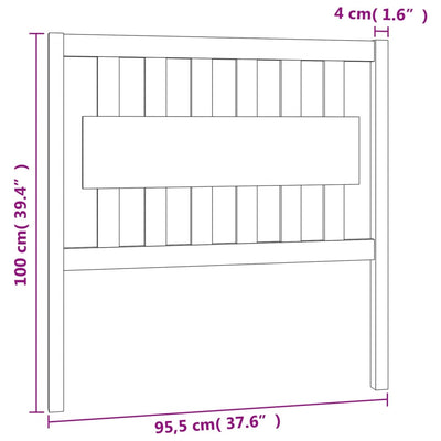 Bed Headboard White 95.5 cm Solid Wood Pine